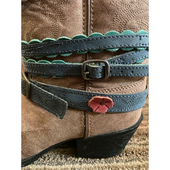 Durango Kid’s 8” Western Cowboy Boots DBT0170 Brown Mid-Calf Straps 2016 Size 4M - Picture 4 of 11